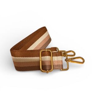 NEW: adjustable Brown and Cream and Mauve Striped purse Strap
